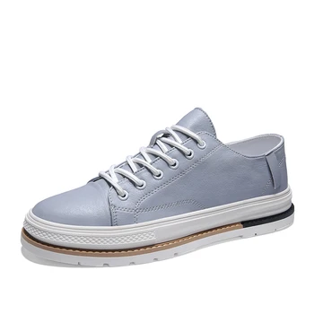 

Men Casual Shoes Genuine Leather Sneakers New product 2020 Comfort spring Outdoor Breathable Casual Flats White Shoes Men
