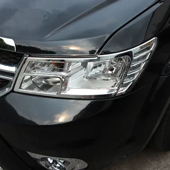 

WELKINRY car auto cover For Fiat Freemont Dodge JC Journey 2013 2014 2015 2016 ABS chrome front head lamp light trim