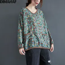 Cheap DIMANAF Plus Size Women T-Shirt Vintage Female Long Sleeve Tops Tee Tunic Floral Print Cotton Loose Autumn tshirt Women Clothing Cheap DIMANAF Plus Size Women T-Shirt Vintage Female Long Sleeve Tops Tee Tunic Floral Print Cotton Loose Autumn tshirt Women Clothing