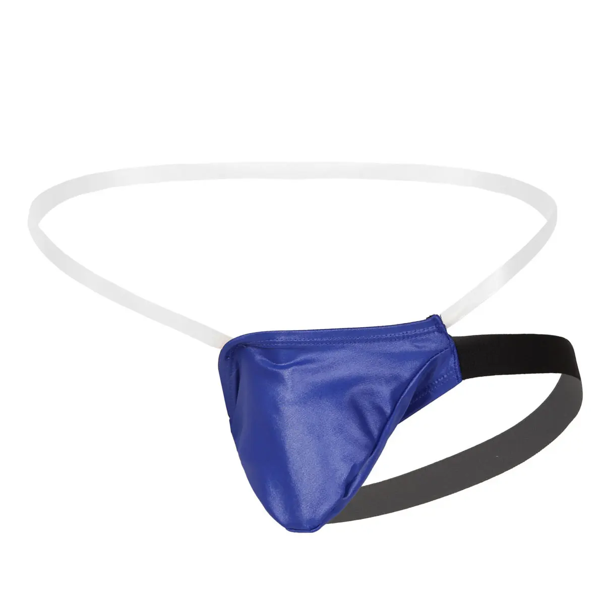 Сексуальное Мужское эротическое мини-белье для геев, с прозрачным поясом, с выпуклой сумкой, с открытой спиной, эластичные стринги, трусы, нижнее белье - Цвет: Blue