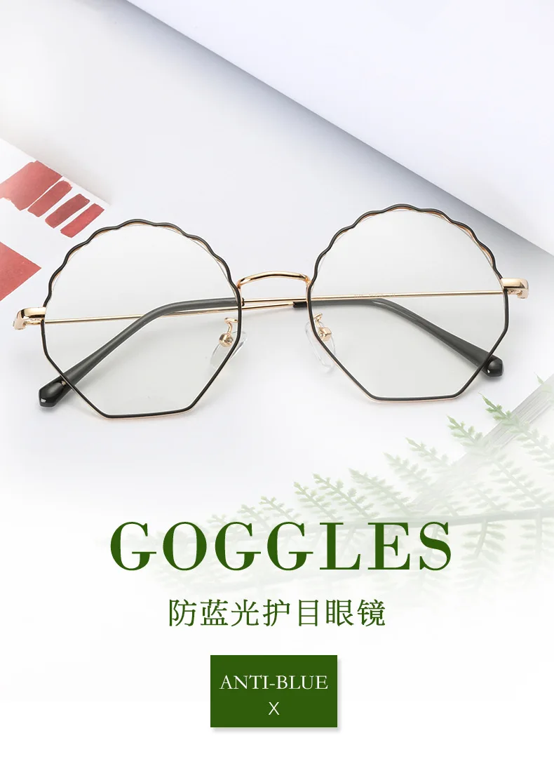 new polygon classic retro glasses unisex flat mirror no degree reading glasses handmade fashion round frame Reading glasses