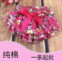 Милые штаны для младенцев, детские штаны из чистого хлопка с принтом, детское нижнее белье с цветочным принтом