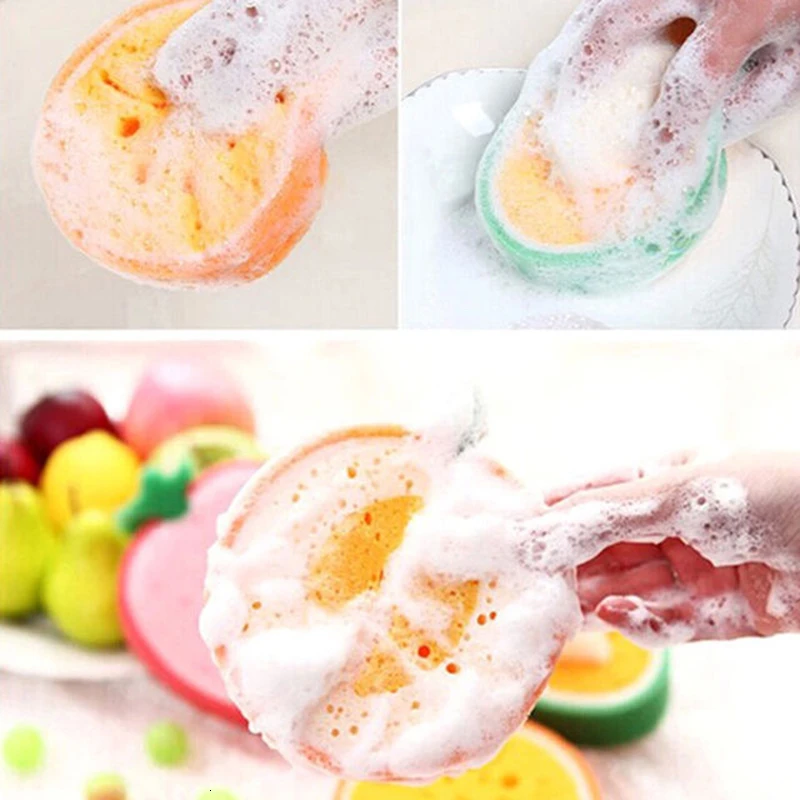 1 шт. плотная губка в форме фруктов для мытья посуды аксессуары кухни и ванной