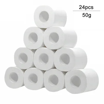

10/24 Rolls 4 Ply Soft Recycled Bathroom Tissue Kitchen Household Living Room Wood Pulp White Hotel Toilet Paper Ultra Strong