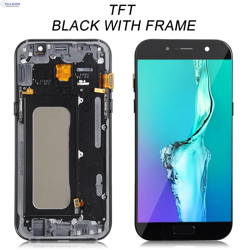 Catteny Super Amoled A520, ЖК-экран для samsung Galaxy A5, ЖК-дисплей с сенсорным дигитайзером в сборе, A520F дисплей+ рамка - Цвет: TFT Black With Frame