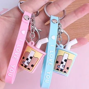 

Creative Cartoon Milk Drinks Design Fashion Animal Young People Color Keyring High Quality Boy Student Multicolor Girls Keychain