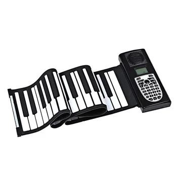 

Hand Roll Piano, Portable 61 Keys Professional Smart Folding Piano Silicone Hand- Rolled Electronic Pianos Beginner Instrument/U