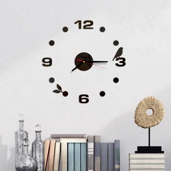 3D Simple Style Home Self-adhesive Wall Clock DIY Acrylic Mirror Sticker Life Home Decoration Modern Quartz Needle Wall Clock