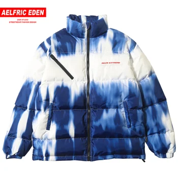 

Aelfric Eden Hip Hop Graffiti Tie Dye Thick Padded Parkas Streetwear Harajuku Winter Hipster Punk Rock Casual Windbreaker Jacket