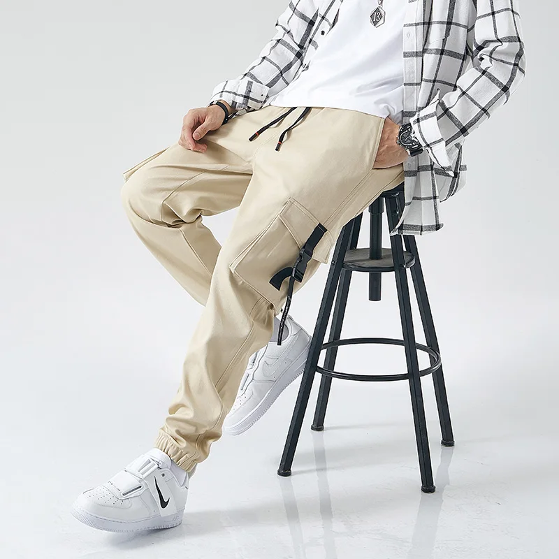 Брюки-карго мужские с несколькими карманами джоггеры брюки до щиколотки