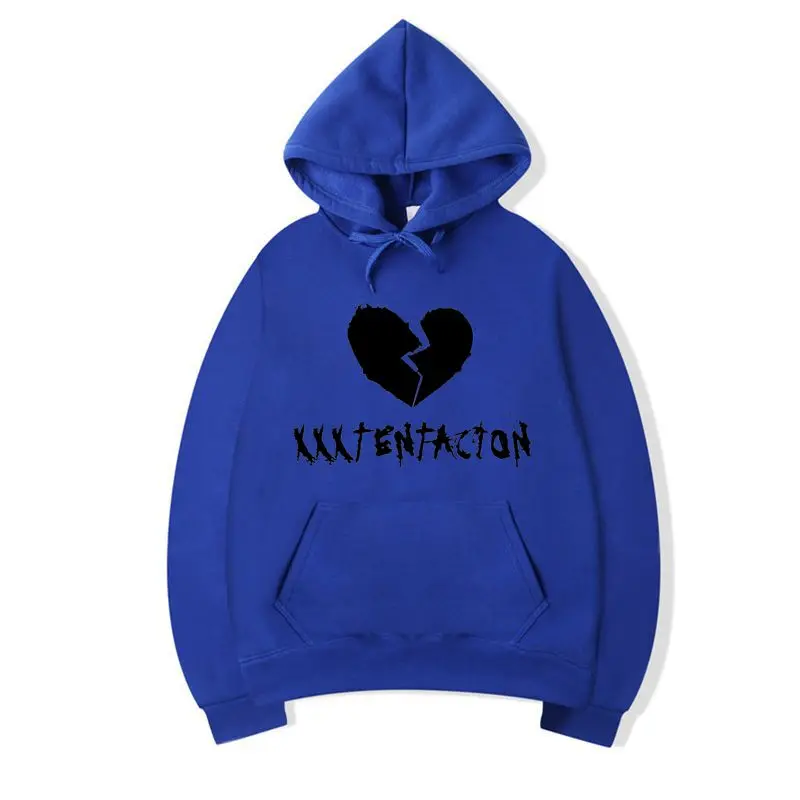 blue Хип хоп XXX Tentacion толстовки мужские, толстовки пуловер с капюшоном повседневные женские Homme Harajuku модные толстовки мужские с длинным рукавом - Цвет: blue