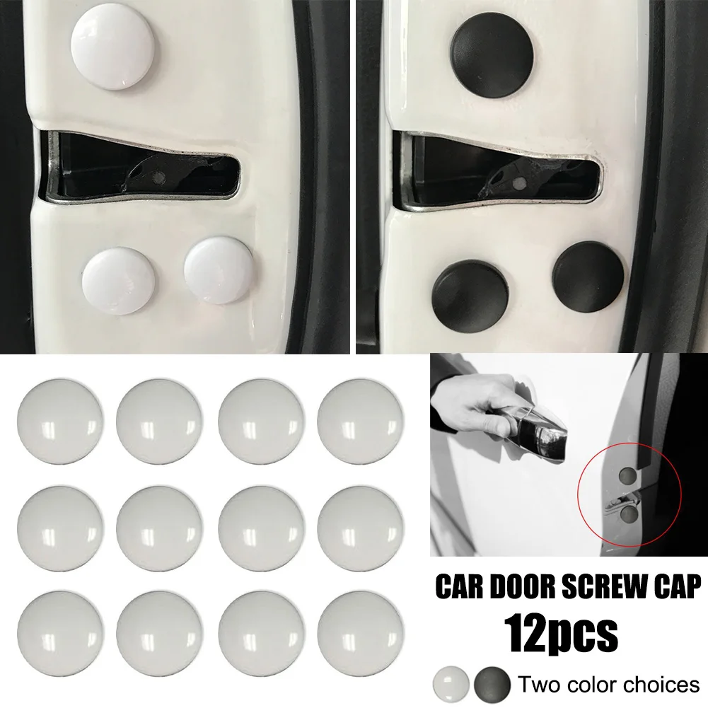 

12PCS Car Door Lock Screw Cap Protection Cover Door Anti-Rust Screw Cap Universal Waterproof Door Screw Cover for most car screw