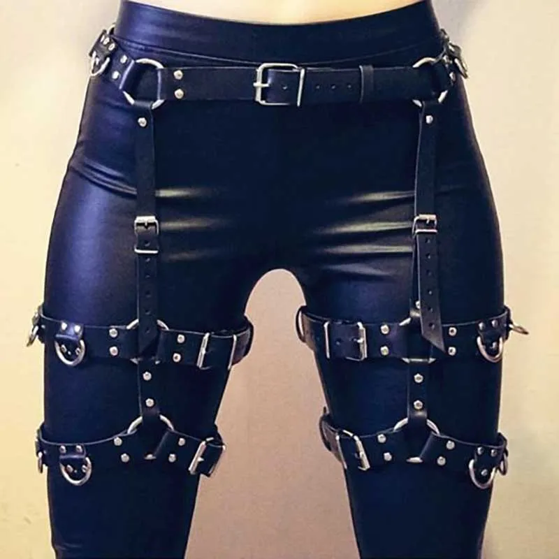 NiceMix Gothic Suspenders Sexy Sword Belt Leather Harness For Women