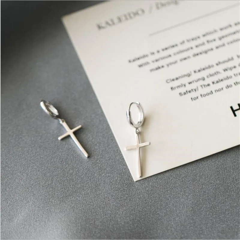 

LULU -PIG New User BONUS Hot new 925 silver temperament personality nail ring cross earrings men and women earrings 8M-2