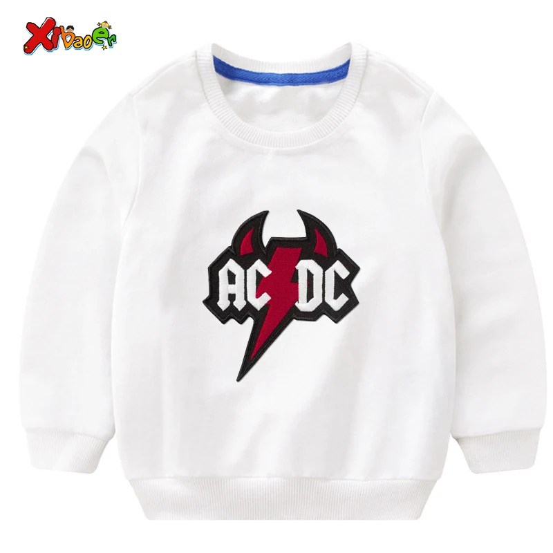 Крутые Детские свитшоты г. ACDC свитшоты для маленьких девочек Осенняя детская одежда с длинными рукавами свитер для малышей размер на 2 до 7 лет