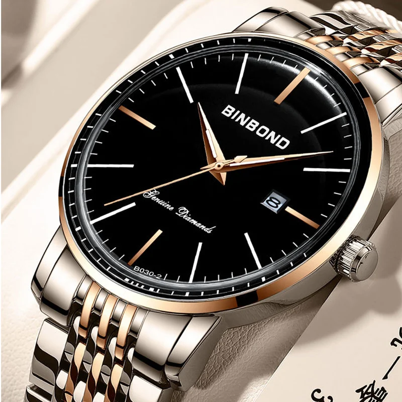 Watch Men's Ultra Thin Large Watch Disc Curved Screen Steel Strip Men's Watch Waterproof Luminous Calendar Fashion Quartz Watch
