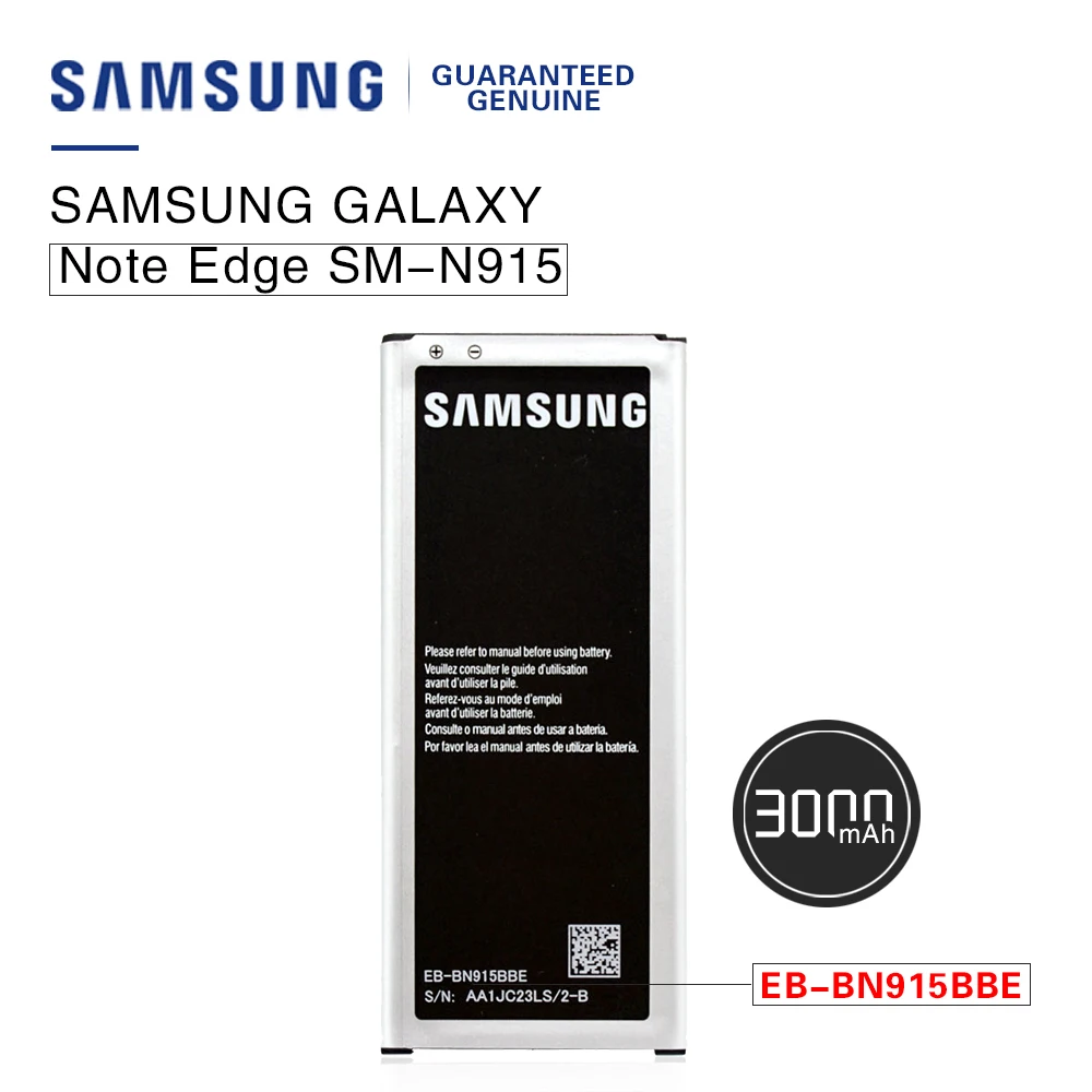 Оригинальная батарея Samsung для Galaxy Note Edge N915 N915F N915A N915T N915V N915G EB-BN915BBE EB-BN915BBU 3000 мАч NFC Batteria