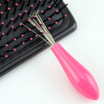 Billige 1Pc Kreative Neue Durable Mini Kamm Haar Pinsel Reiniger Embeded Werkzeug Salon Hause Ätherisches Rosa Heißer Verkauf