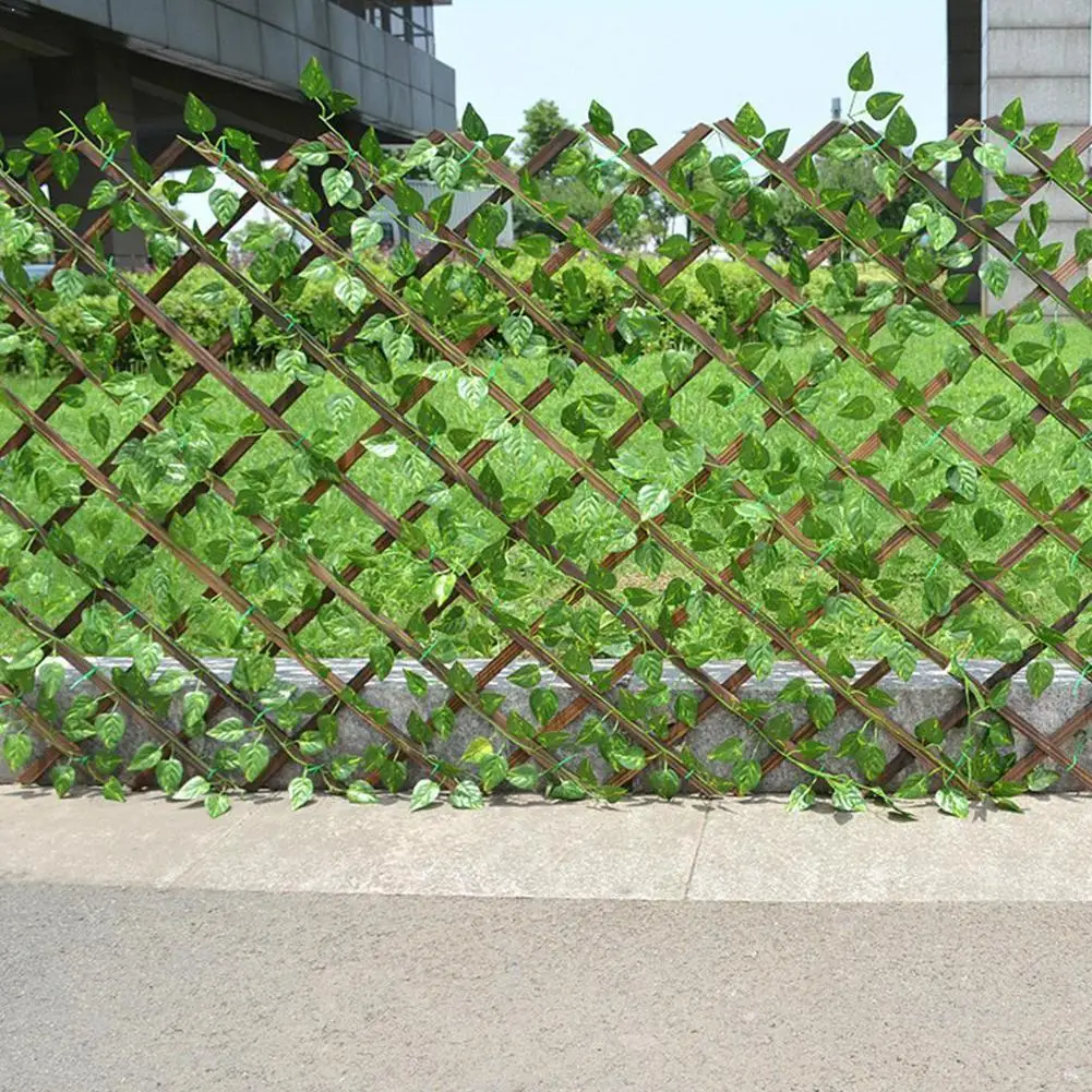 

Retractable Artificial Garden Fence Expandable Faux Home Decor Wood Plant Climbing Privacy Gardening Ivy Fence Frame Vines P3Q1