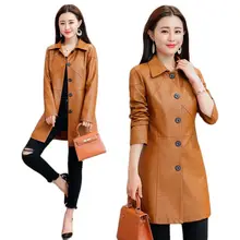 Aliexpress - 2021 new women’s split leather coat middle long women leather jackets plus size leather coat brown medium long leather jacket