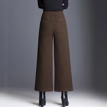 

Mom Wide Leg Pants Fashion thick Pants 2019 new woolen Trousers Women Loose Casual big size 5XL Pants female