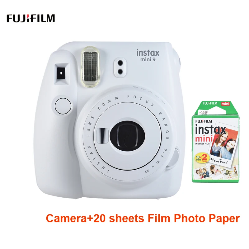 Новая фотокамера моментальной печати Fujifilm Instax Mini 9 5 цветов+ 20 листов фотобумаги аксессуары для фотосъемки - Цвет: White