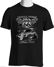 تي شيرت Route 66 تي شيرت على شكل قضيب للطرق الأم تي شيرت رجالي تذكاري صغير إلى 6XL وطويل القامة على الموضة للرجال تي شيرت ، تي شيرت كلاسيكي من القطن ...(China)
