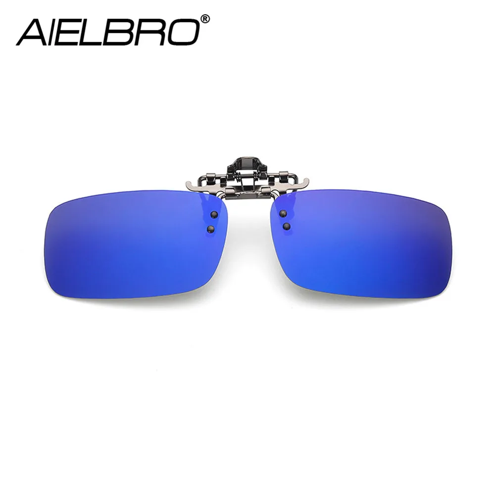 AIELBRO Мужские квадратные поляризованные солнцезащитные очки на клипсах для ночного вождения, рыбалки, велоспорта, пешего туризма, велосипеда, женские зажимы в виде солнцезащитных очков для близоруких