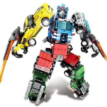 

SEMBO block Creator Steel Mecha 4 In 1 transformers Robot Building Blocks Sets Bricks toy King Kong Educational kids Toys gift