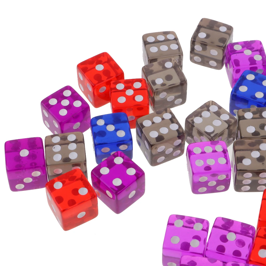 50 штук D6 игральные кости 16 мм Die Six Sided w/ Bag для MTG PRG TRPG настольные игры игрушки |