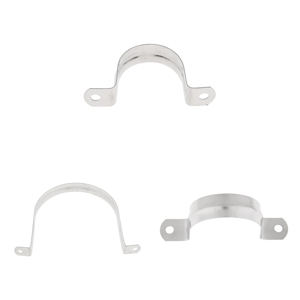 3pcs Stainless Steel 304 Saddle Clip Riding Clamp Pipe Downpipe 40/50/120mm