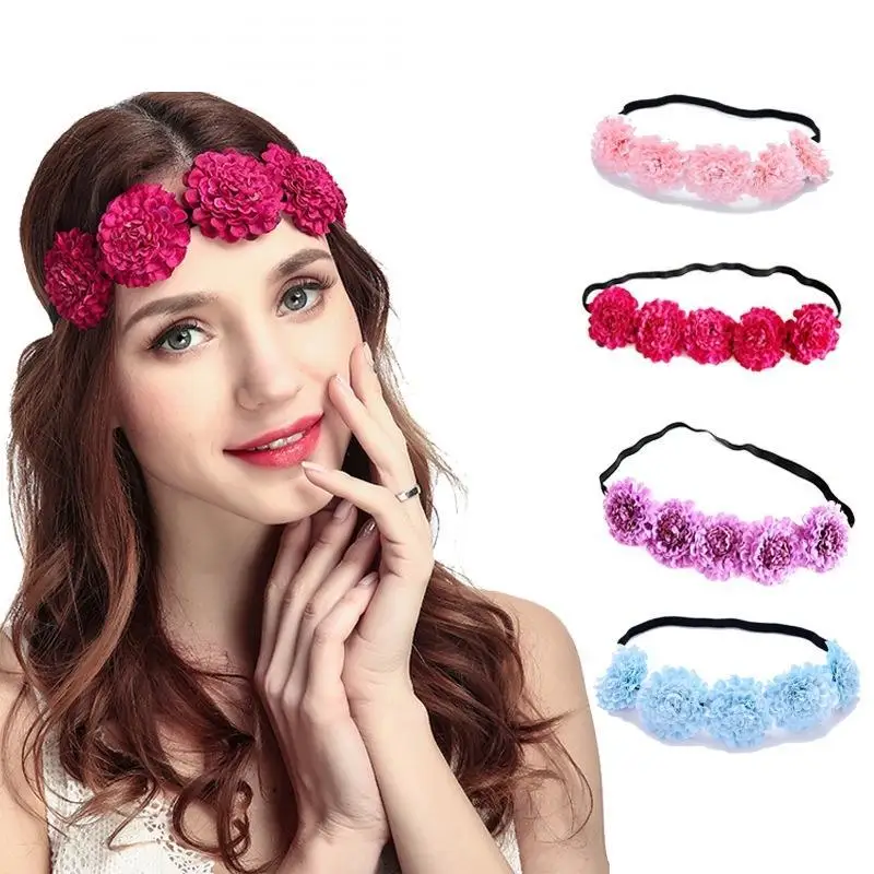 Women Wedding Flower Crown Headband Girls Boho Wreath Headband Women