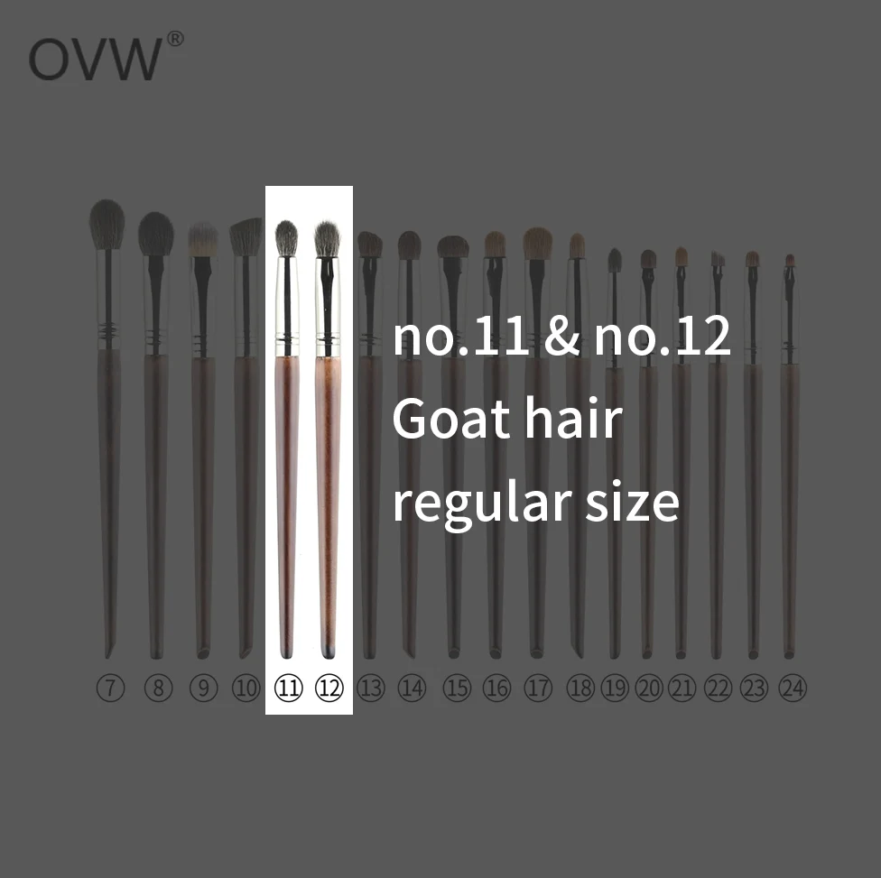 OVW складные тени для растушевки из натурального козьего волоса, Профессиональные кисти для макияжа с козьим волосом - Handle Color: 11n12