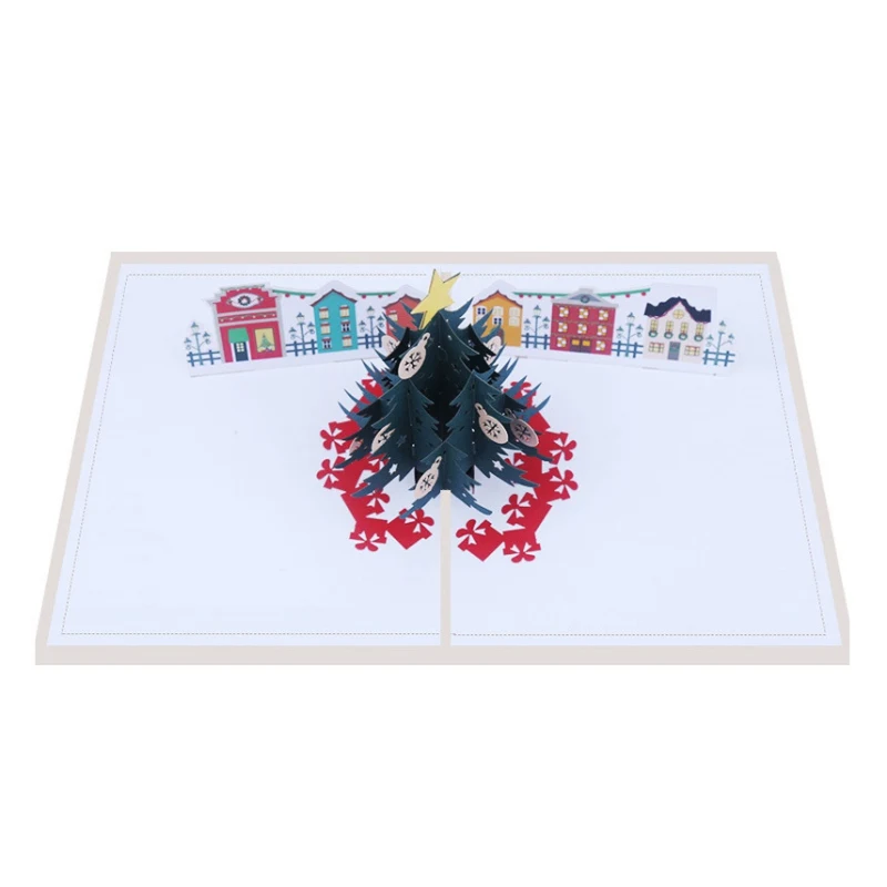 Christmas Card 3D Pop Up Christmas Tree Gift Card Happy Holiday Card Invitation Gift Product - 4000379541773
