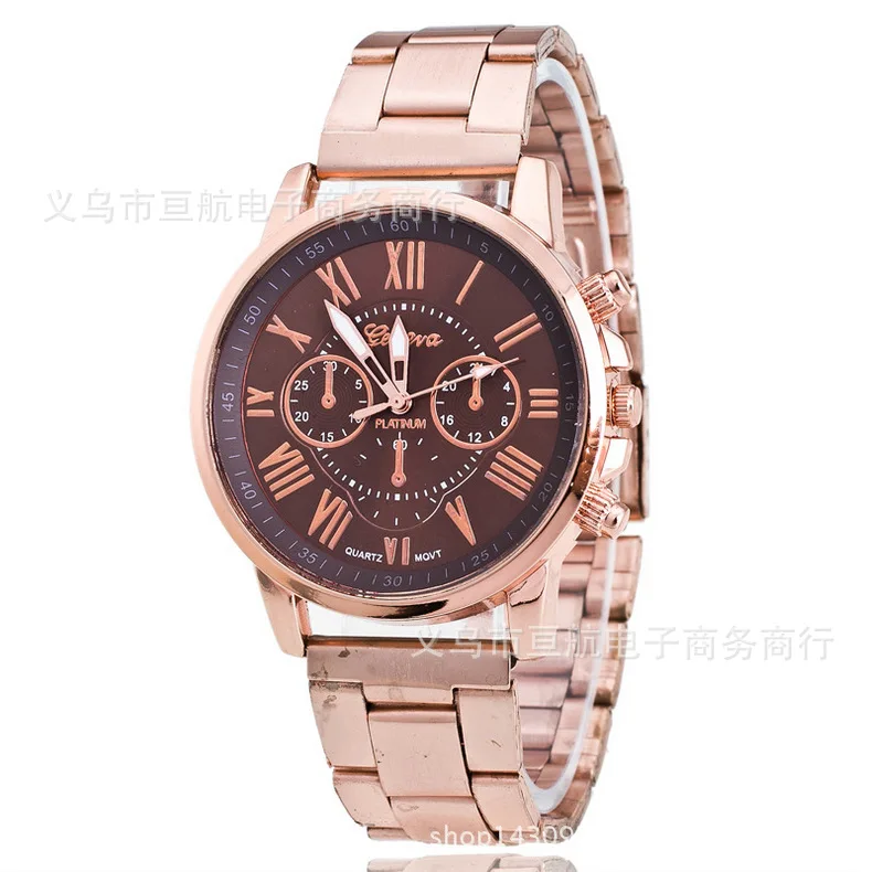 

Hot Selling Geneva Steel Belt MEN'S Watch Double-Layer Fake Three-Eyed Roman Numerals Measuring Quartz Watch