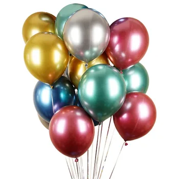 

12 inch Round Metallic Balloon Silver Blue Metal Balloon Pearl Latex Colorful Wedding Party Favors Decoration