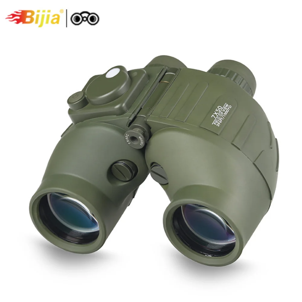 BIJIA 7X50 заполненный азотом водонепроницаемый компас HD высокой четкости светильник ночного видения 7x50 бинокль