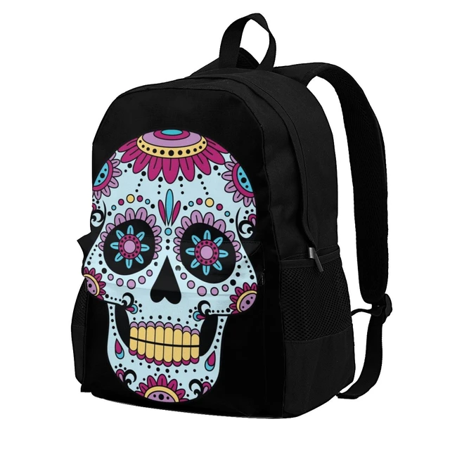 Mochilas de calavera de para el Día de los muertos, mochila de negocios de poliéster divertida con cabeza de mexicana, bolsas grandes para turistas _ AliExpress Mobile