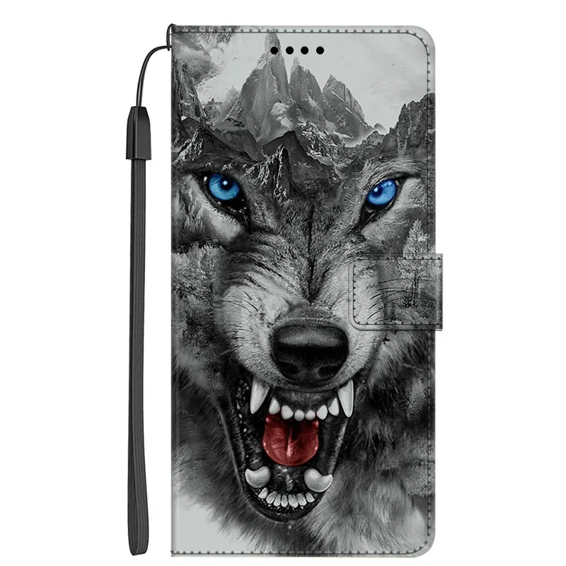 Leather Flip Case for Samsung Galaxy M23 5G Wallet Phone Cases For Samsung A53 A73 5G Book Funda Cat Wolf A 53 2022 A33 Bags