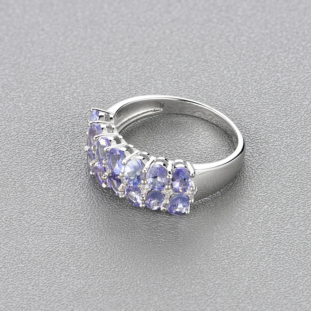 Классический дизайн Танзанит кольцо натуральный драгоценный камень серебро 925 пробы ювелирные украшения для девочек хороший подарок на день рождения tbj продвижение