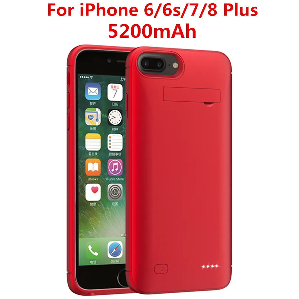 NTSPACE ультра тонкая батарея зарядное устройство чехол для iPhone 7 8 6 6s Plus зарядный чехол блок питания для iPhone 8 7 6 6s батарея Чехол - Цвет: Red for 6 7 8 Plus