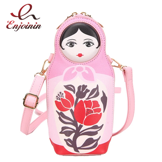 Cute Doll Shaped Shoulder Bag Pink Small Crossbody Bag For Women Novel  Purses And Handbags Girls Clutch Bag Pu Leather Fashion - Shoulder Bags -  AliExpress