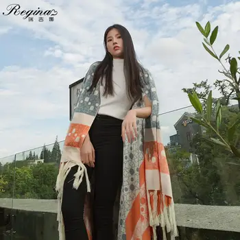 

REGINA Home Decor Sofa Chair Cover Bed Blanket Bohemian Geometric Jacquard Knitted Throw Blanket Fashion Tassels Wearable Cappa