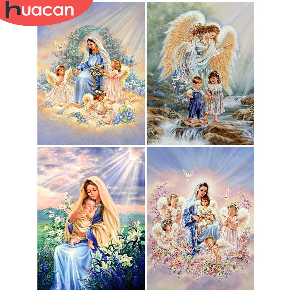 HUACAN 5D Алмазная вышивка религия Алмазная мозаика ангел домашнего декора