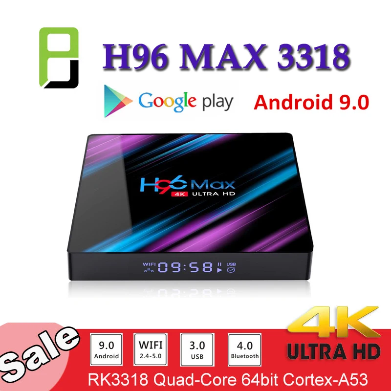 H96 MAX plus Android 9 0 tv box 4 Гб ram 64 Rockchip RK3318 H.265 4K Медиаплеер Smart h96 pro Поддержка IPTV portugal |