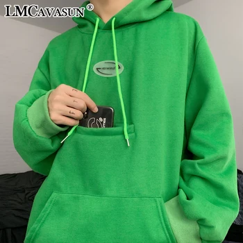 

LMCAVASUN Thicken Hoodies Women Winter Leisure Hooded Couple Pullover Students Letter Printed Long Sleeve Ladies Sweatshirts