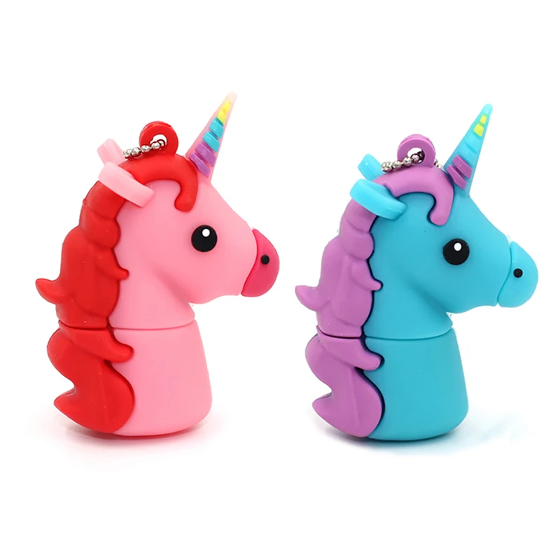 Мультяшный флеш-накопитель, usb флеш-накопитель, 64 ГБ, 32 ГБ, новая милая usb-флешка с единорогом, 128 ГБ, 16 ГБ, флеш-накопитель, флешка, 8 ГБ, 4 Гб, cle usb 2,0