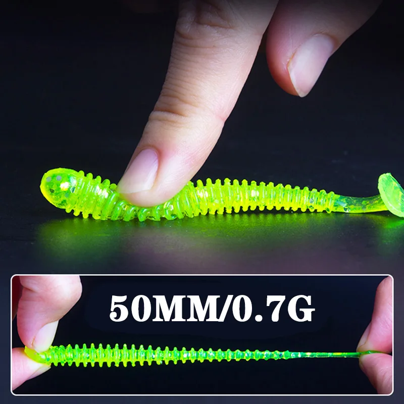 10pcs Easy Shiner Silicone Worms Soft Baits 5cm 0.7g Jigging Wobblers Fishing Lures Artificial Swimbaits For Bass Carp Tackle