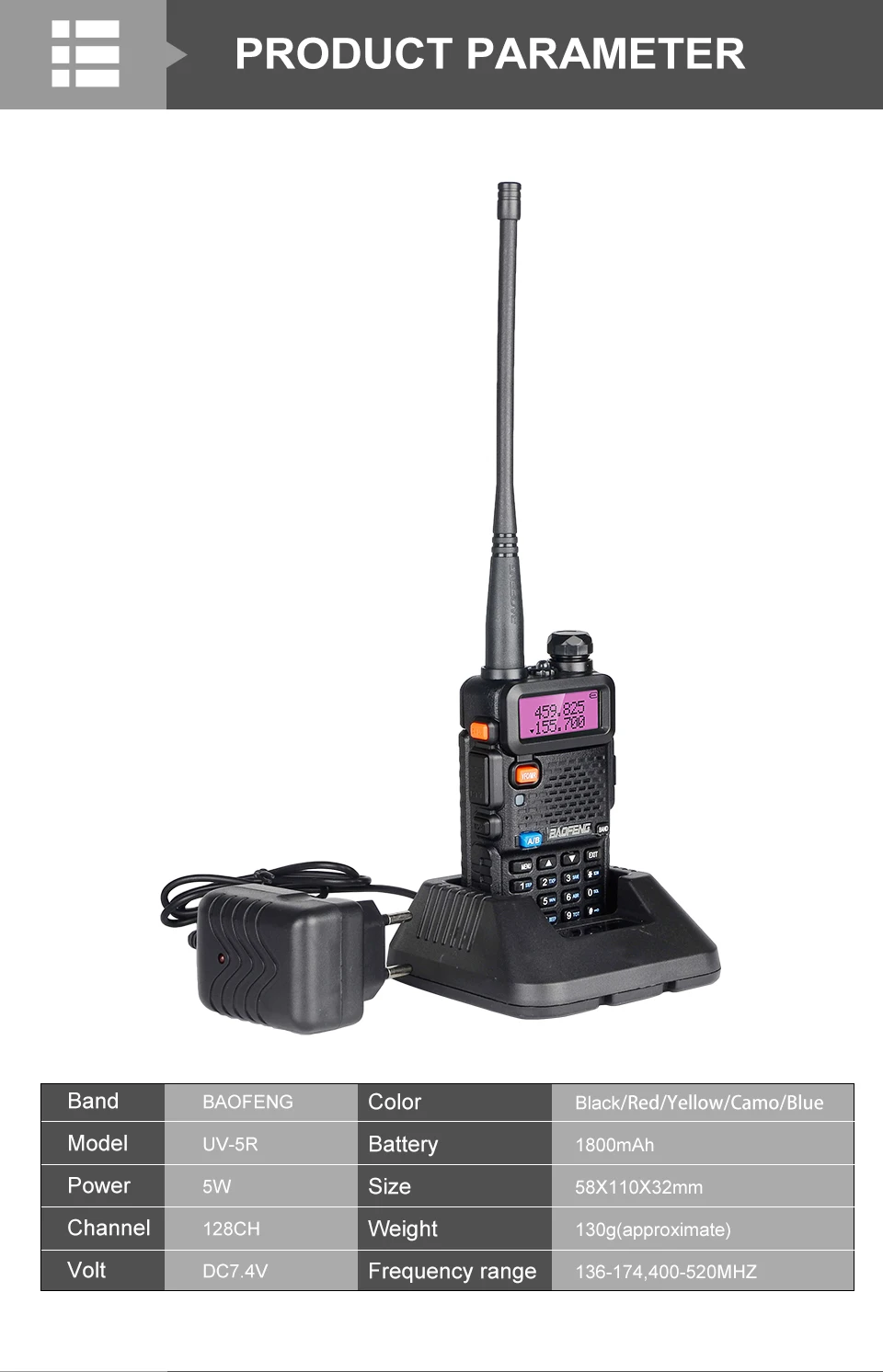 Baofeng UV-5R иди и болтай Walkie Talkie двухдиапазонный VHF/UHF приемно-передающая радиоустановка 10 км Охота сертификатом от сертификационной любительская радиостанция UV5R Портативный секс передатчик