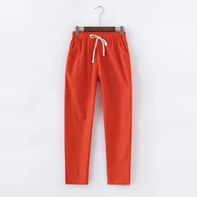 

2022NEW Garemay Cotton Linen Pants for Women Trousers Loose Casual Solid Color Women Harem Pants Plus Size Capri Women's Summer